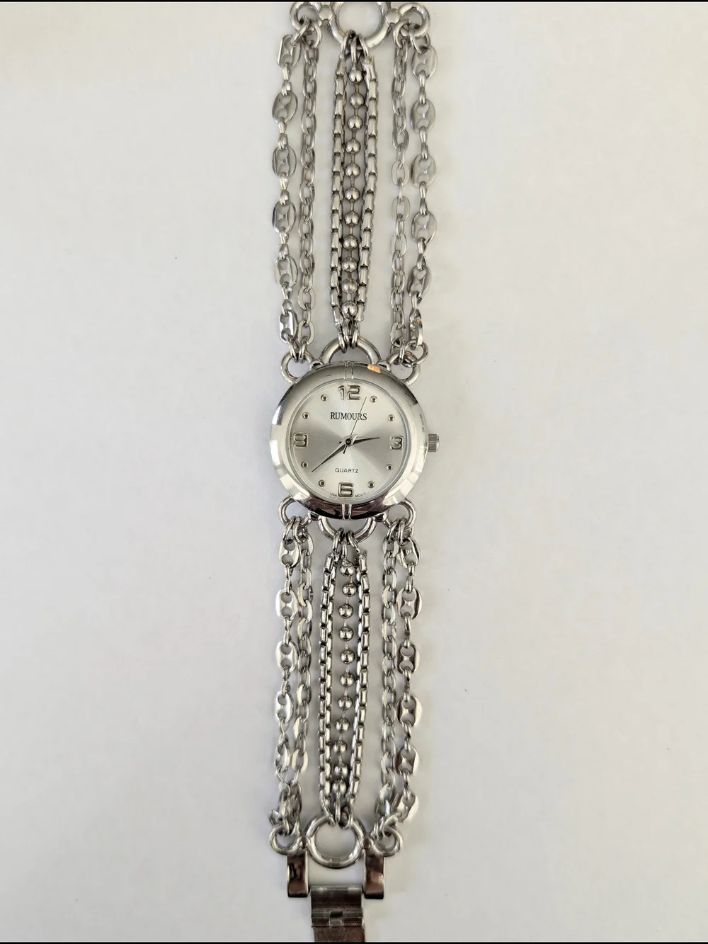 Rumours Silver watch with chain bracelet.